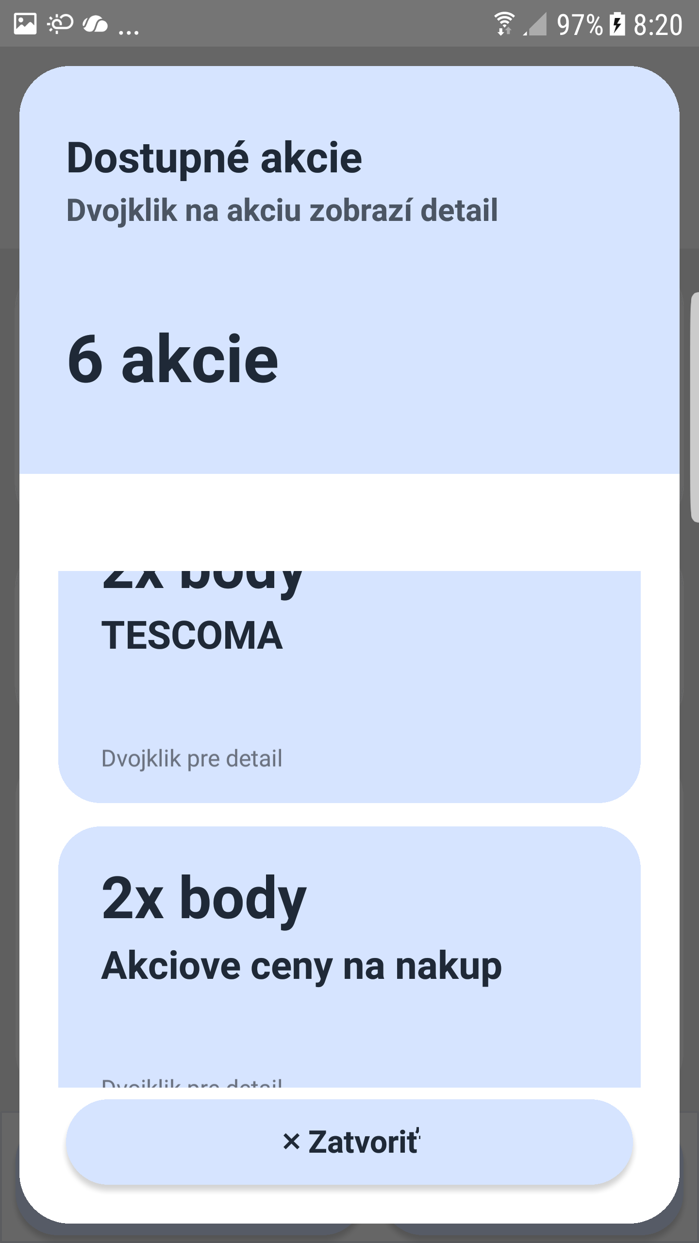 Vernostná aplikácia - menu aplikácie